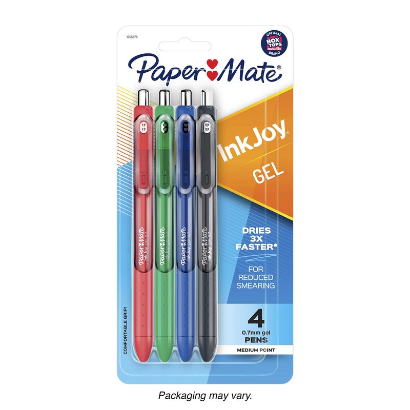 Paper Mate InkJoy Pens, Gel Pens, Medium Point (0.7mm), Assorted, 4 Count - Image 1